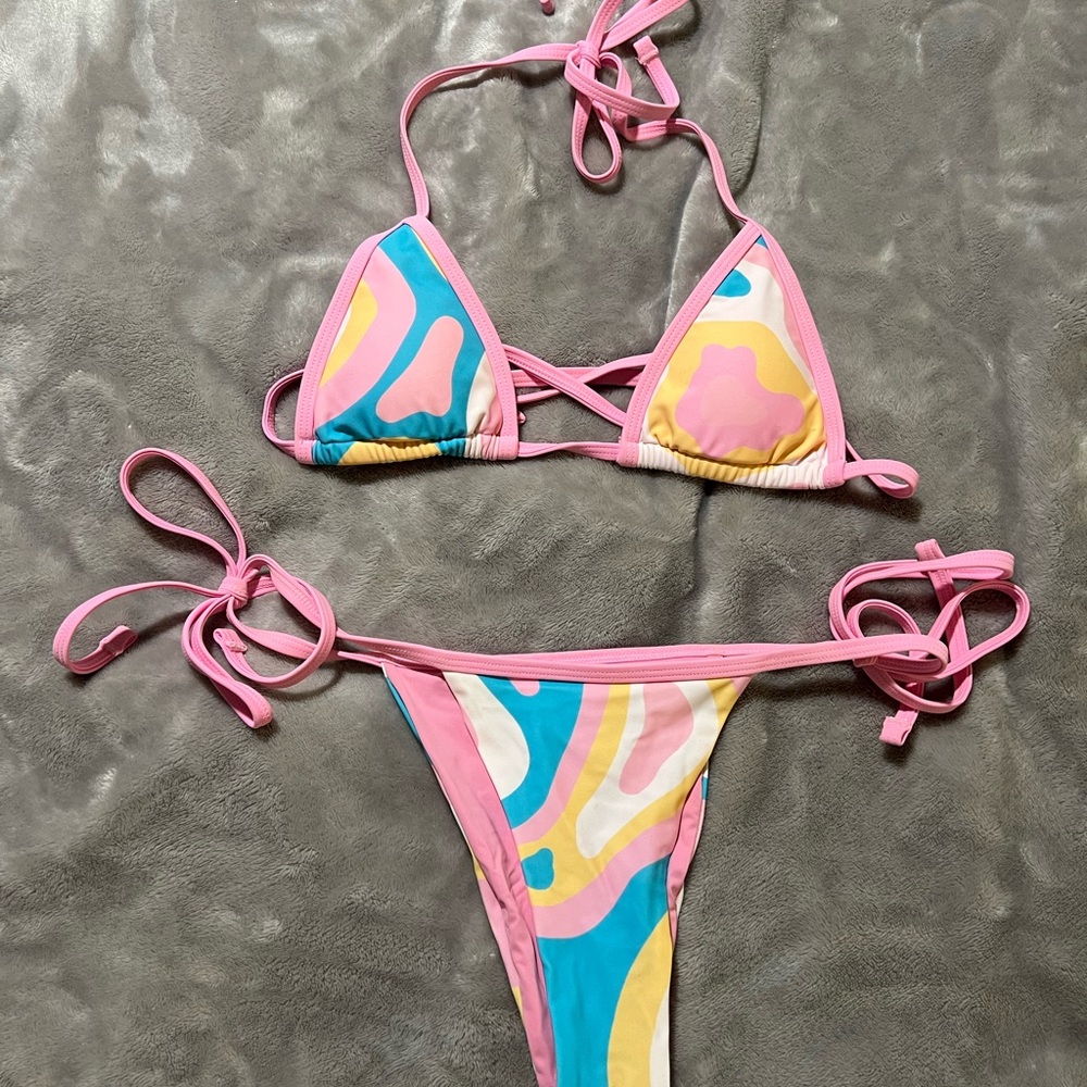 pink blackbough bikini